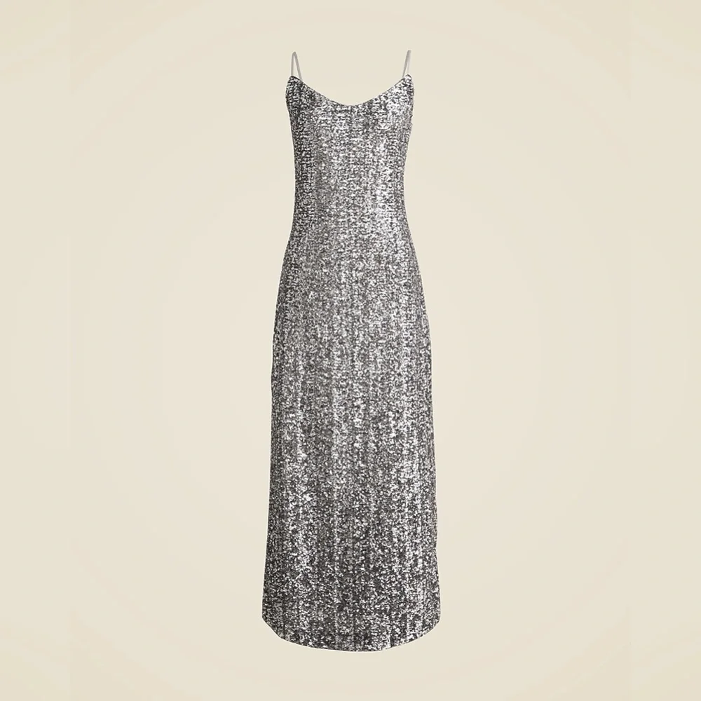 NWT J.Crew Collection Sequin floor-length slip dress